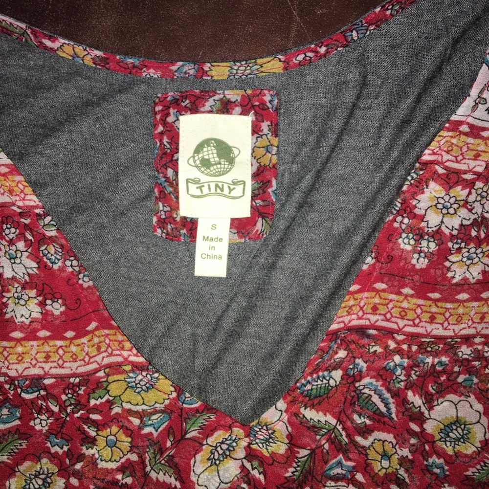 Anthropologie Tiny Floral Print Cap Sleeve Top - Picture 11 of 16